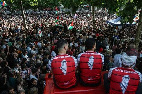 LFI protest against Israel's interception of the Freedom Flotilla, Paris, France 写真素材