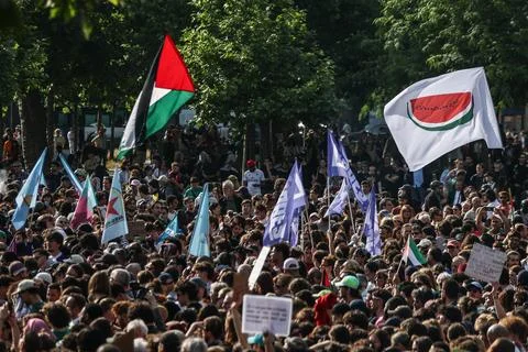 LFI protest against Israel's interception of the Freedom Flotilla, Paris, France Stock Photos