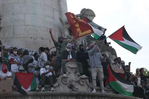 LFI protest against Israel's interception of the Freedom Flotilla, Paris, France Stock Photos
