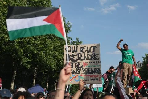 LFI protest against Israel's interception of the Freedom Flotilla, Paris, France Stock-Fotos