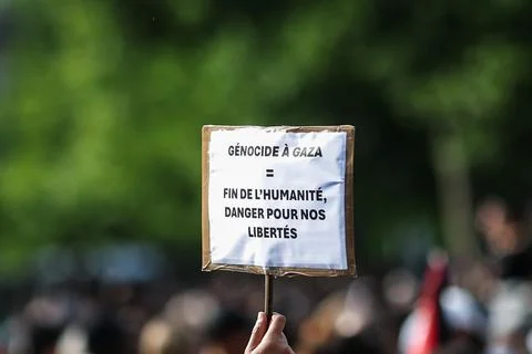 LFI protest against Israel's interception of the Freedom Flotilla, Paris, France Stock Photos