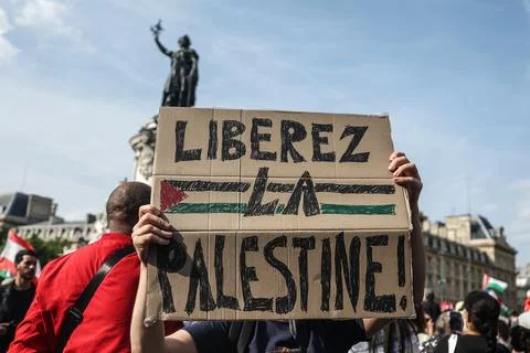 LFI protest against Israel's interception of the Freedom Flotilla, Paris, France 写真素材