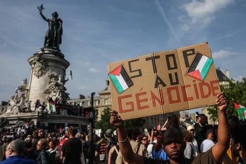 LFI protest against Israel's interception of the Freedom Flotilla, Paris, France Stock Photos