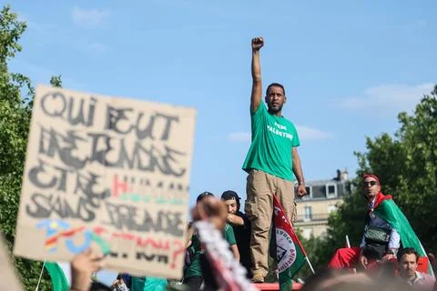 LFI protest against Israel's interception of the Freedom Flotilla, Paris, France 写真素材
