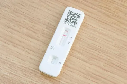 LFT testing, Covid 19 lateral flow test with negative result, UK Stock Photos