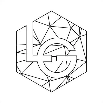 LG geometric triangle block chain font Stock Illustration