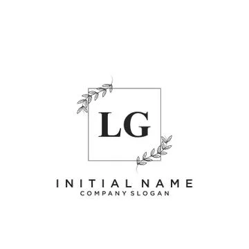 LG Initial handwriting logo design Illustrazione stock