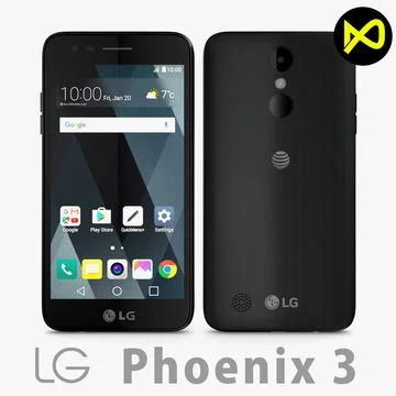 LG Phoenix 3 Black 3D Model