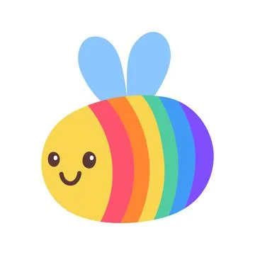 LGBT bee isolated on white background. LGBTQ. Symbol of the LGBT pride community Stock Illustration