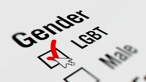 LGBT Checkbox Marking Survey.  Checking LGBT Option on White  Background Stock Footage 119618274