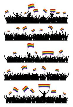 LGBT cheering crowd Stock-Illustration