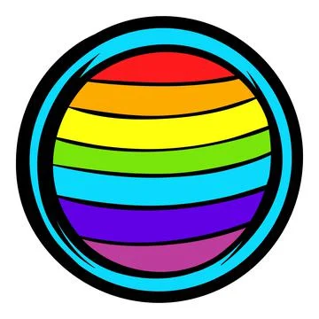 LGBT colors on button shape icon, icon cartoon Illustrazione stock