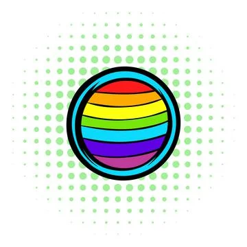 LGBT colors on button shape icon, comics style Stock Illustration