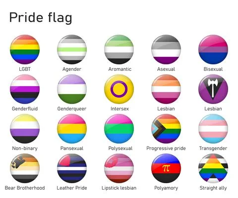 LGBT community pride flag vector set Stock Illustration