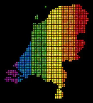 LGBT Dotted Netherlands Map Stock Illustration