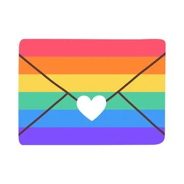 LGBT envelope isolated on white background. LGBTQ. Symbol of the LGBT pride Stock Illustration