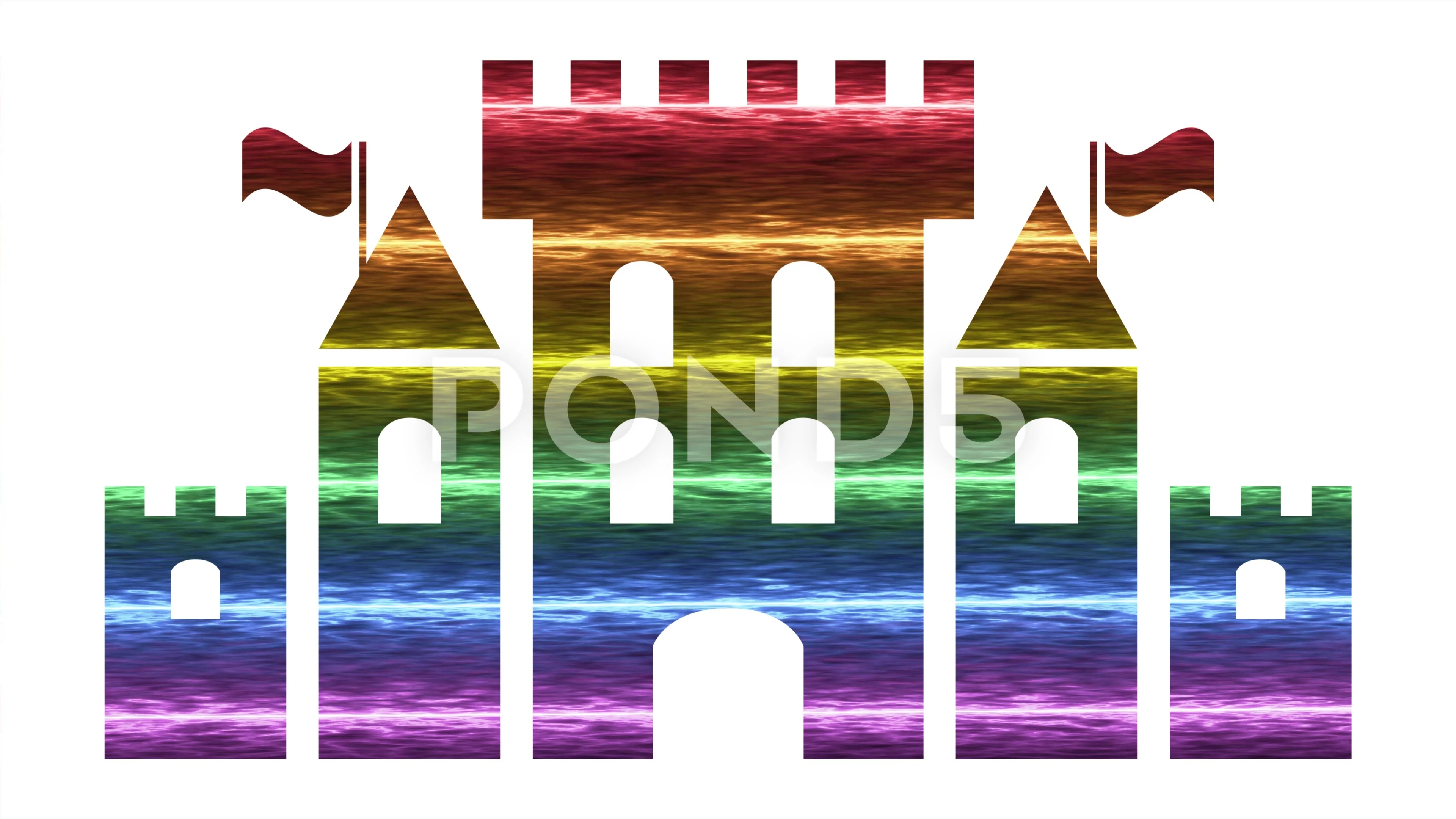 LGBT fantasy castle icon rainbow abstract lesbian, gay, bisexual flag