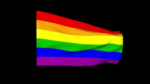LGBT flag on black background. 3D animation. Stock Footage 245424608