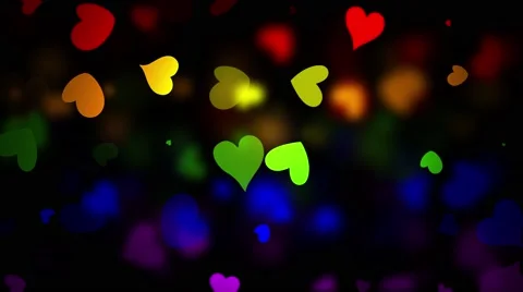 LGBT Flag with Blured Hearts Effect Stock Footage 64749778