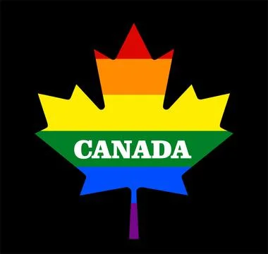 LGBT flag Canada maple leaf national symbol vector silhouette 库存插图