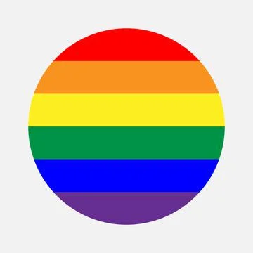 LGBT flag circle vector icon on white background Stock Illustration
