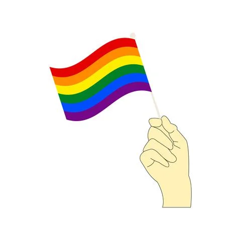 Lgbt flag in hand 스톡 일러스트