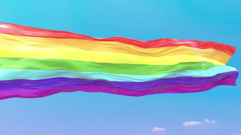 LGBT Flag Loop with Pastel Style Stock Footage 310732506