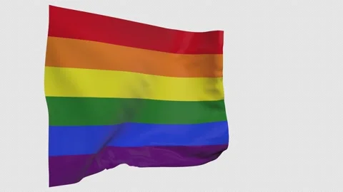 LGBT flag on pole Stock Footage 148456859