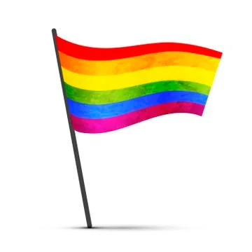 LGBT flag on a pole Stock Illustration