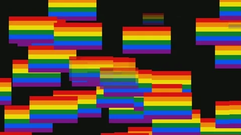 LGBT Flag Rain Animation Video stock 159448626