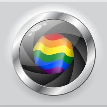 LGBT flag in shiny camera focus Stock Illustration