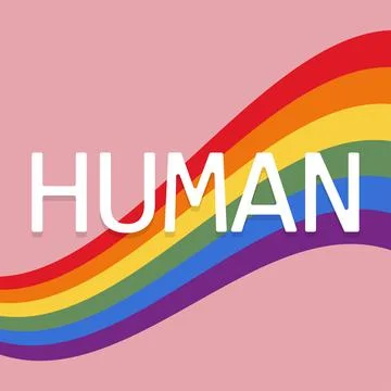 LGBT flag with text Human. Rainbow flag. Vector illustration Illustration