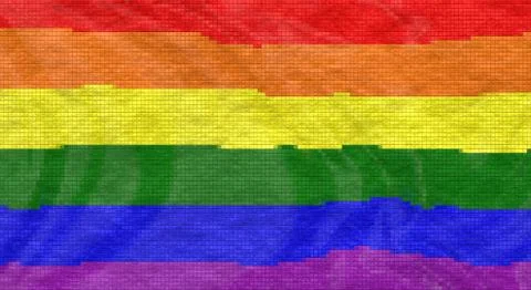 LGBT Flag With Tiles Effect Stock Illustration