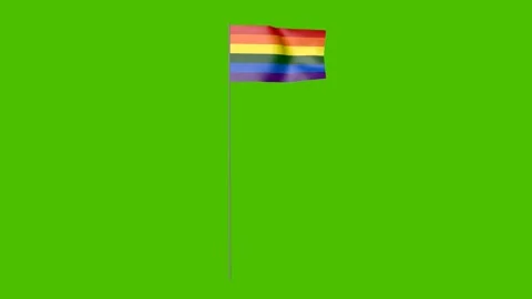 LGBT flag waving in the wind. 3D animation of the LGBTQ flag Stock Footage 133785991