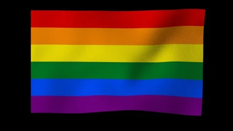 LGBT flag waving in wind on alpha channel Vidéo 88459226
