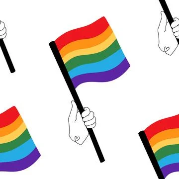 Lgbt flags seamless pride pattern for wrapping paper and summer print Illustrazione stock