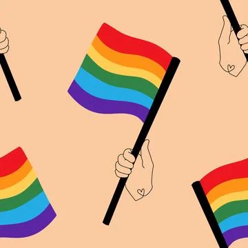 Lgbt flags seamless pride pattern for wrapping paper and summer print Illustrazione stock