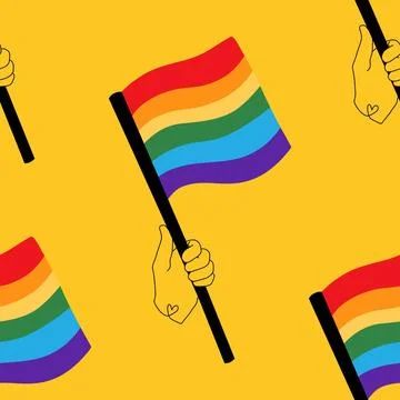 Lgbt flags seamless pride pattern for wrapping paper and summer print Illustrazione stock