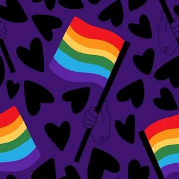 Lgbt flags seamless pride pattern for wrapping paper and summer print Stock Illustration