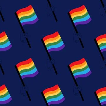 Lgbt flags seamless pride pattern for wrapping paper and summer print Illustrazione stock