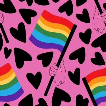 Lgbt flags seamless pride pattern for wrapping paper and summer print Illustrazione stock