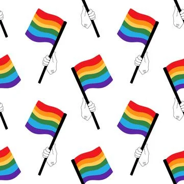 Lgbt flags seamless pride pattern for wrapping paper and summer print Illustrazione stock