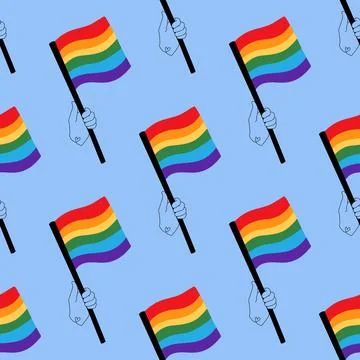 Lgbt flags seamless pride pattern for wrapping paper and summer print Illustrazione stock