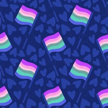 Lgbt flags seamless pride pattern for wrapping paper and summer print Illustrazione stock