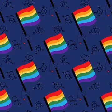 Lgbt flags seamless pride pattern for wrapping paper and summer print Illustrazione stock