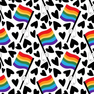 Lgbt flags seamless pride pattern for wrapping paper and summer print Illustrazione stock