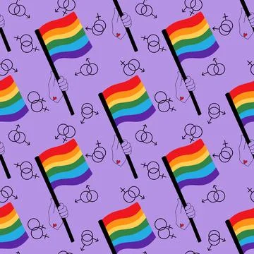 Lgbt flags seamless pride pattern for wrapping paper and summer print Stock Illustration