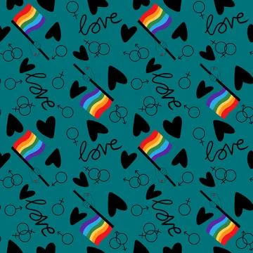 Lgbt flags seamless pride pattern for wrapping paper and summer print Illustrazione stock