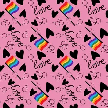 Lgbt flags seamless pride pattern for wrapping paper and summer print Illustrazione stock
