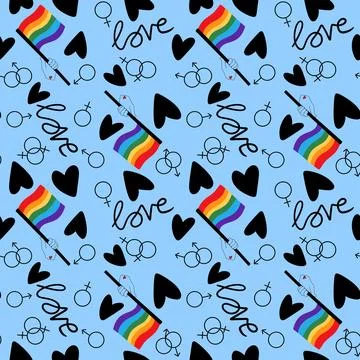 Lgbt flags seamless pride pattern for wrapping paper and summer print Stock Illustration